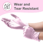 WECARE Pink Disposable Nitrile Gloves Medium - 200 Pack - 3 Mil - Powder and Latex Free - Non-Sterile - Food Safe Gloves