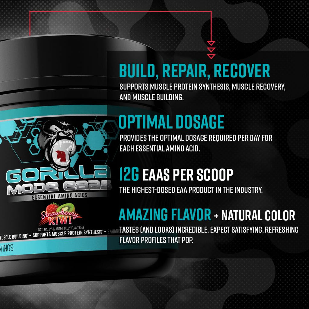 Gorilla Mind Essential Amino Acids to Support Muscle Building, Enhanced Recovery, and Protein Synthesis,Use Before, During, or After Your Workout, 453 Grams (Jungle Juice)