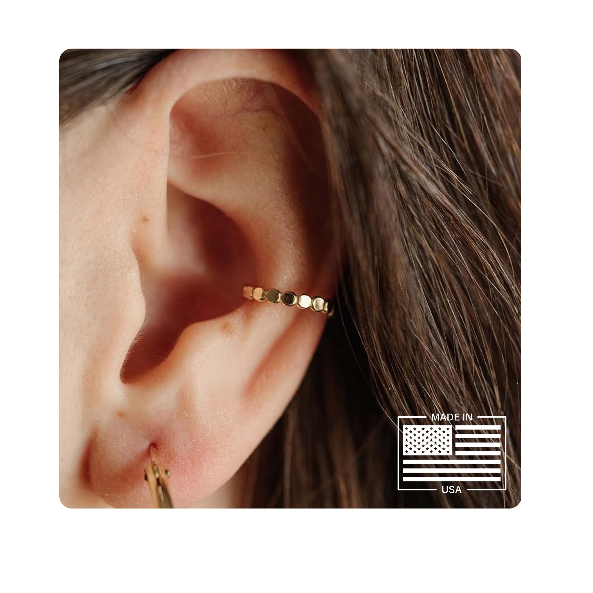 Nova Gold Filled Ear Cuff | Adjustable Ear Cuff | Non Pierced | 10mm | Handmade | 14K Gold | Cartilage Piercing | Smooth Design