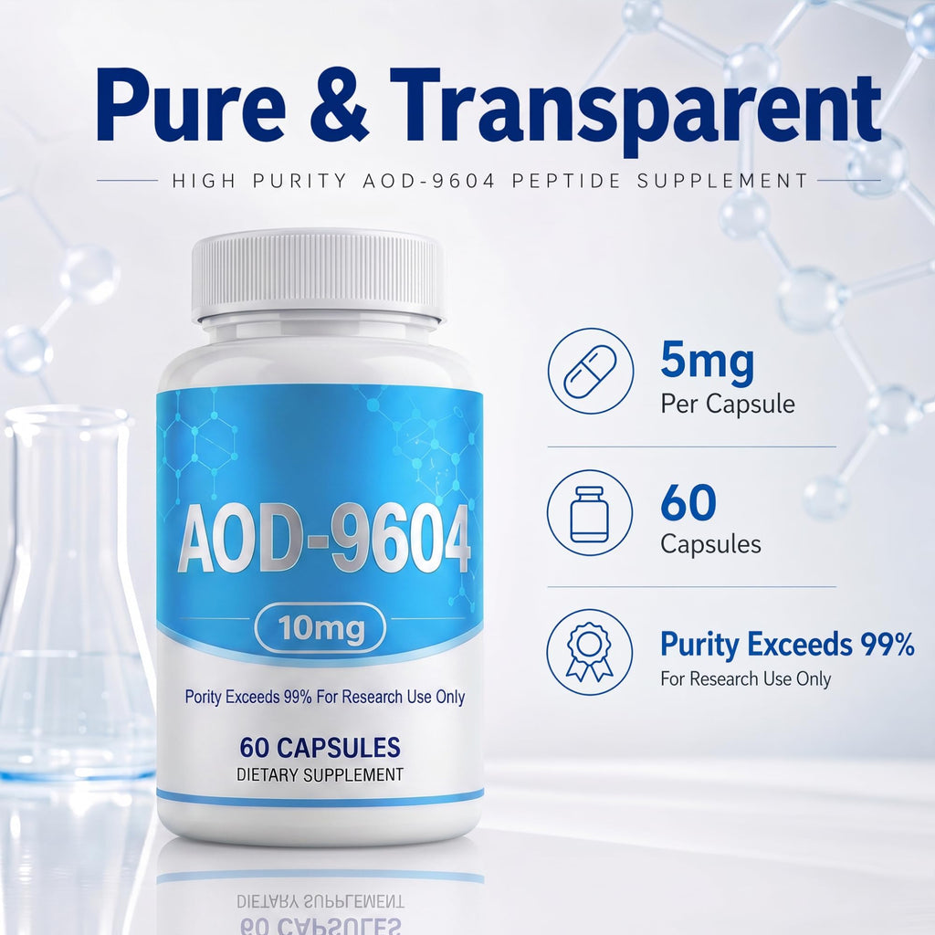 Ustuour AOD-9604 Peptide Capsules, 99% Purity (10mg) 60 Capsules
