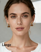 Elaximn Large Hypoallergenic Brown Crystal Dangle Earrings for Women