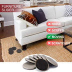 Yelanon Furniture Sliders for Carpet - 20 PCS Heavy Duty Moving Pads 3 1/2" - Sliders for Furniture on Carpet, Reusable Furniture Moving Sliders for Easy Glide