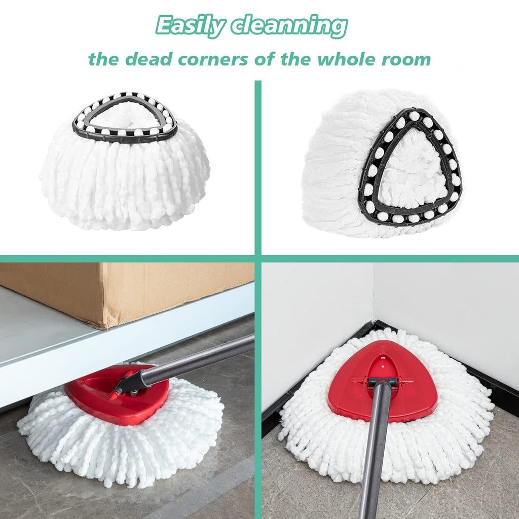 10 PCS Spin Mop Replacement Head,100% Microfiber Mop Heads Replacements Compatible with Cedar Easywring 1-Tank System, 360 Degree Round Mop Refills for Easy House Cleaning Floor Mopping