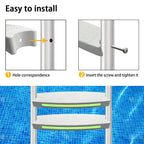 Pool Ladder Steps Replacement, 18" Universal Heavy Duty Pool Ladder Steps, Swimming Pool Ladder Steps for Inground Pools & Above Ground Pool with 6 PCS Bolts and 3 Reflective Strips (3 Pack)