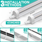 JESLED 4FT Grow Lights, 5000K Full Spectrum Sunlight White, V-Shaped Beam