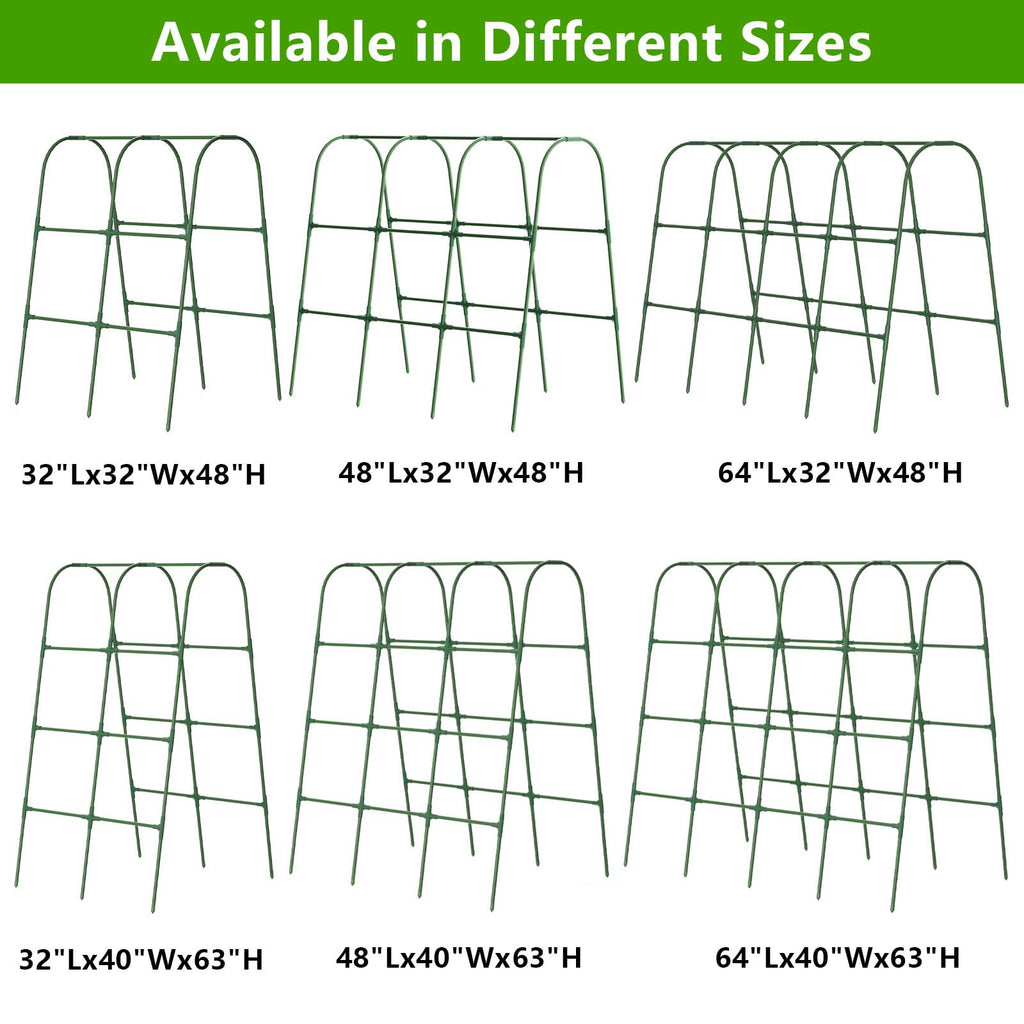 Cucumber Trellis for Raised Bed, U-Shape Garden Trellis for Climbing Plants Outdoor, Metal Arch Vegetables Trellis, Plant Support for Grape Vine Beans Squash Peas Flower