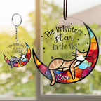 Cat Memorial Gifts for Loss of Cat — Personalized Cat Memorial Suncatcher Ornament, Sympathy Gift for Cat Lovers, Stained Glass Window Hanging, Pet Loss Gift