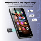 160GB MP3 Player with Bluetooth and WiFi, innioasis Music Player with Spotify,Pandora,Amazon Music,4" Touch Screen Android MP4 MP3 Player for Kids with Libby,Audible,Spotify Kids(Black)