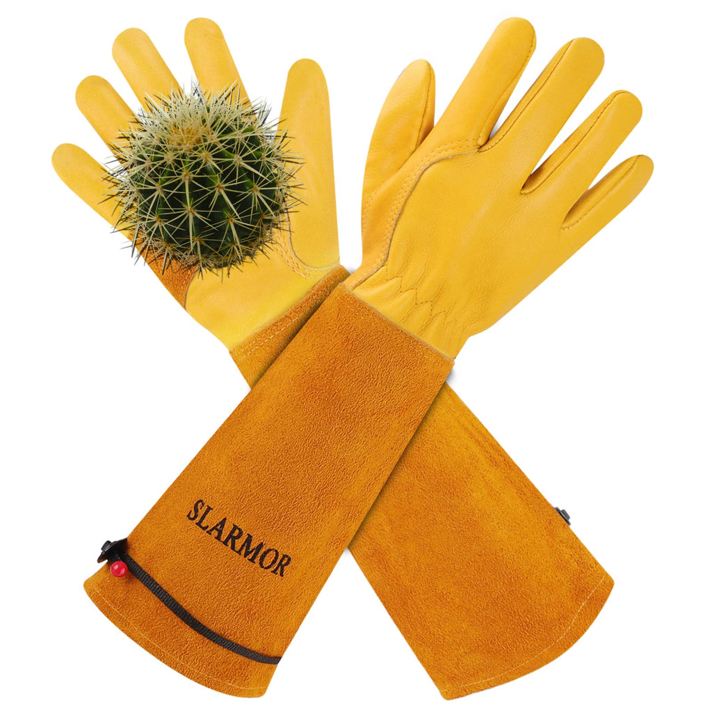 SLARMOR Gardening Gloves for Women Men, Long Thorn Proof Rose Pruning Glove