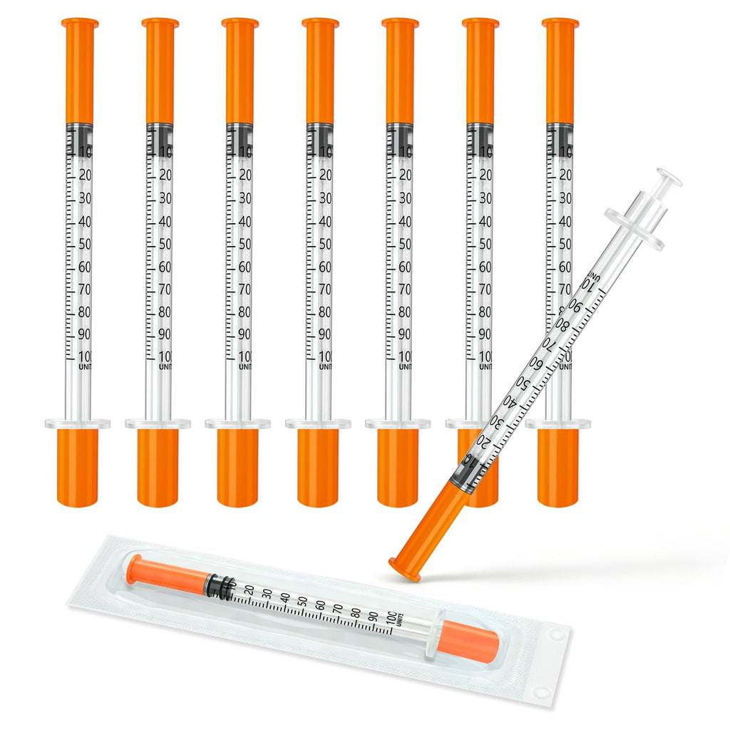 100 Pack, 1ml 31G 5/16''(8mm), Jeringa, Jeringas con agujas para inyectar