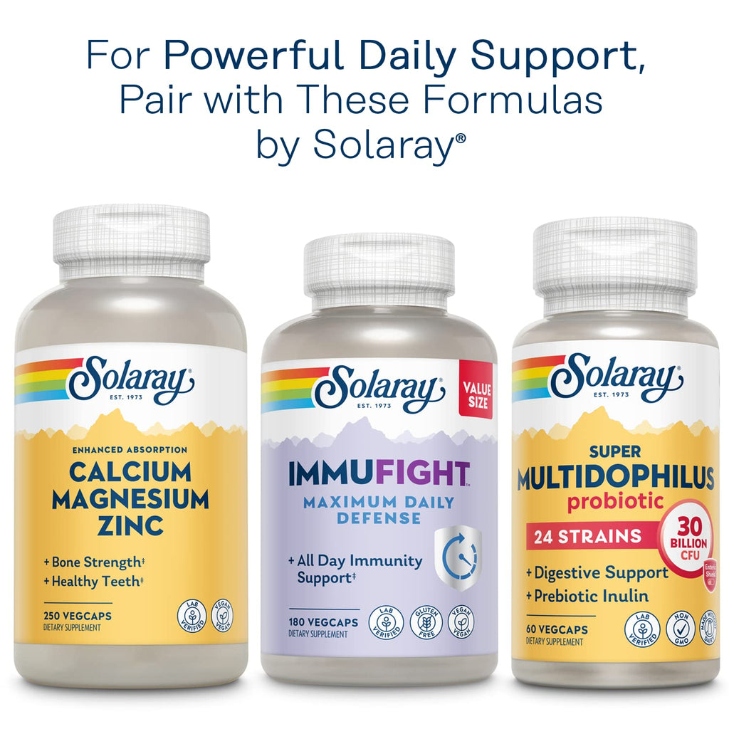 Solaray Once Daily Adult 50+ Complete Multivitamin for Women & Men, Essential Vitamins & Chelated Minerals for Healthy Energy, Heart, Brain & Immune Support, With CoQ10 & Lutein, Iron Free, 90 VegCaps