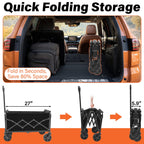 Wagons Carts Foldable - 280Lbs Collapsible Wagon Cart with Wheels Portable - Folding Wagon Lightweight for Camping, Sports, Travel, Picnic, Groceries, Shopping