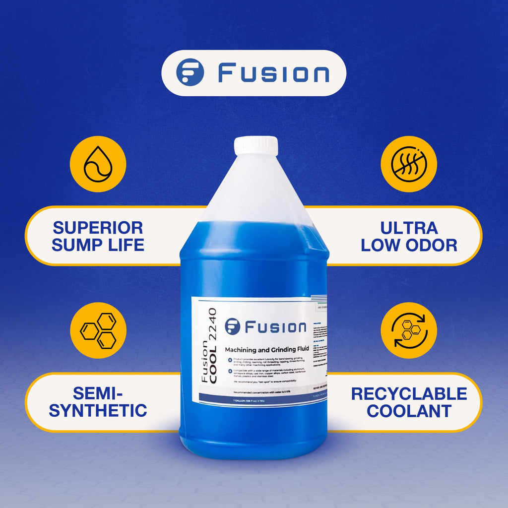 Metal Cutting Oil Cutting Fluid for Machine Shops | Fusion Cool 2240 | General Purpose Coolant for and Machine Shop Operations | Health Safety | Exceptional Sump Life | Semisynthetic (1 Gallon)