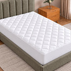Twin Mattress Pad, Quilted Mattress Protector Topper fits 16" Deep Pocket