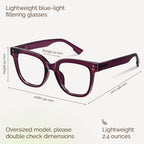 miyya Blue Light Glasses for Women & Men – Oversized UV & Blue Light Blocker Chunky Frames, Stylish Eyewear Accessories