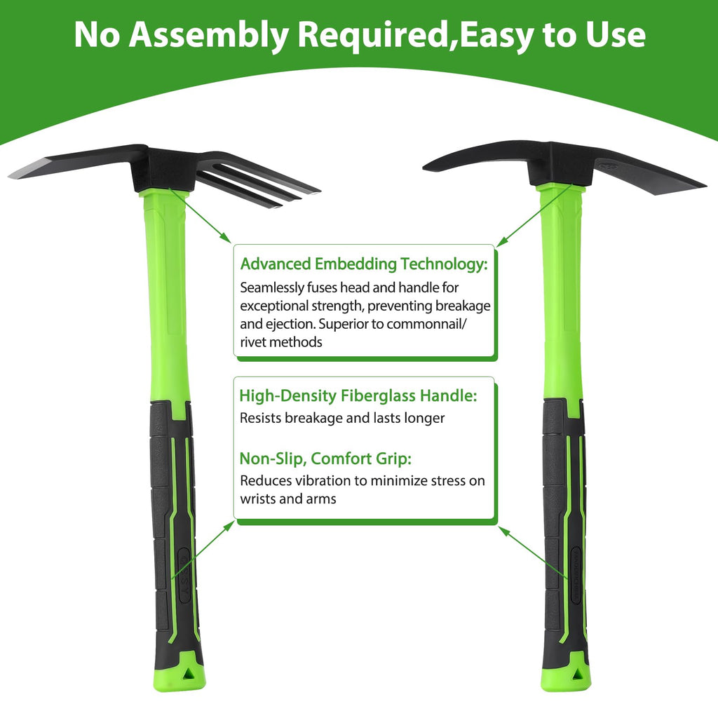 NAUKII 2pcs Garden Tools Comfortable Handle Hoes for Garden Work Carbon Steel Outdoor Tools
