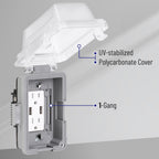Bates Choice Weatherproof Electrical Outlet Cover, 2 Pack, 1-Gang, Outdoor Outlet Cover, Weatherproof, Outlet Cover Box