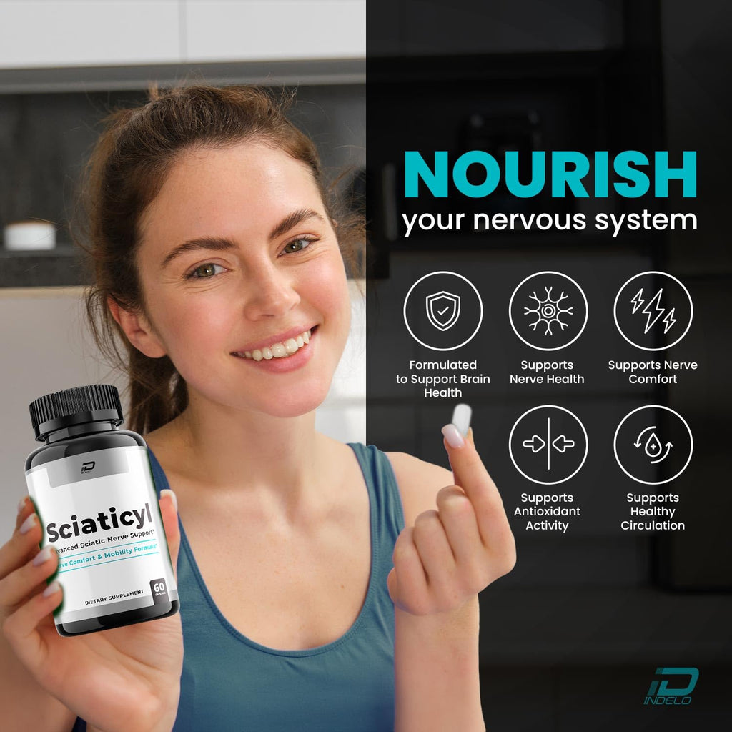 Sciaticyl Capsules – Sciaticyl Advanced Supplement Natural Blend Formula to Maintain Healthy Levels and Extra Strength (2 Pack - 120 Capsules)