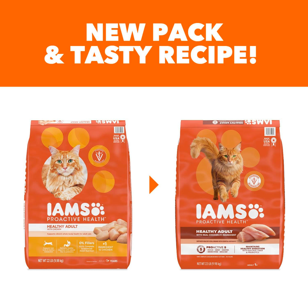 IAMS Proactive Health Healthy Adult Dry Cat Food, Chicken, 22 lb
