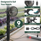 Tonree Grow Tent Fan, 5.5" Greenhouse Clip Fan with Brushless Motor and Non-Slip Clamp, Strong Airflow and Low Noise, 360° Tilt, Easy Mount for Plant Hydroponics Circulation Cooling Ventilation Shed