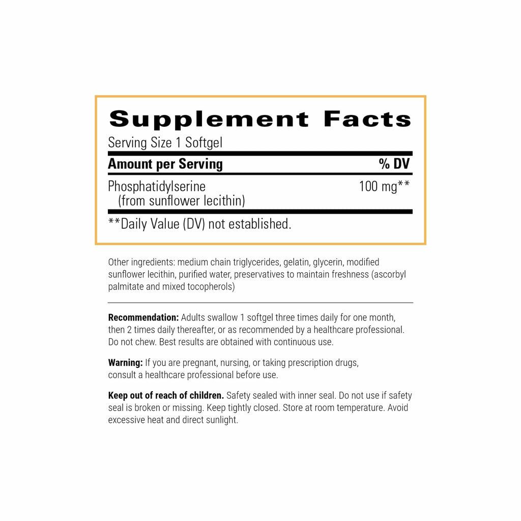 Integrative Therapeutics Phosphatidylserine - Brain Function Support Supplement* - Supports Healthy Stress Response* - Gluten-Free, Soy-Free & Dairy-Free - 60 Softgels (60 Servings)
