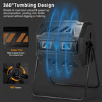 Outvita 43 Gallon Outdoor Compost Bin, Dual Chamber Tumbling Composter