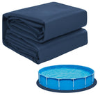 Gonioa 15 FT Pool Pad for Above Ground Pools, Round Pool Liner Pad Under Pool Mat for Above Ground Pools, Navy Blue Heavy Duty Pools Ground Pad to Prevent Puncture and Extend Liner Life