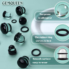 GEMQUEEN 24 Pcs 0.5mm Increments Glass Ear Stretching Kit Hypoallergenic
