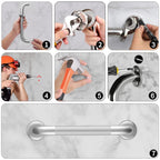 Grab Bars for Shower, 2 Pack 16 Inch Anti-Slip Safety Shower Handle for Senior, Stainless Steel Shower Grab Bars, Handicap Elderly Bathtub and Toilet Bathroom Assist