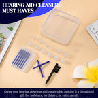 Wovnet Hearing Amplifier Cleaning Tools, Compatible with Audien Hearing Aid Kit Includes 6 Sizes Silicone Dome, Cleaning Brush with Screwdriver Wax Guards Filter and Carrying Case(11 Pcs)