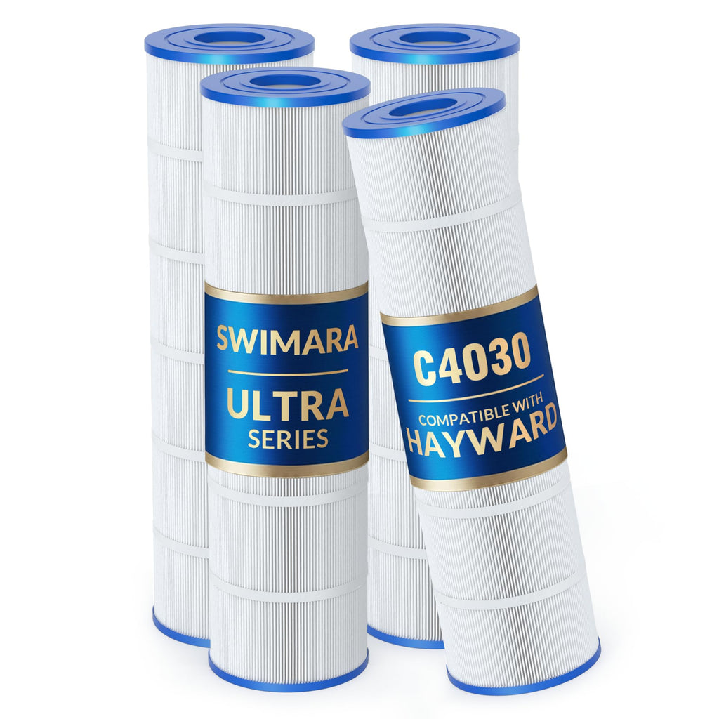 Swimara C4030 C4025 Pool Filter Cartridges, 5 oz+ Trilobal Fabric, Replacement for Hayward CX880XRE, PA106, 424 Sq. Ft., 4-Pack, Ultra Series