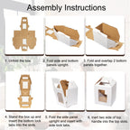 Mcfleet 6 Pack Tall Cake Box for Tier Cake with Window 2 Sizes 10x10x12 & 12x12x14 Inch, Disposable Large Layer Bakery Carrier with Handle - Bakery Safe Transport Box for Wedding, Birthday, Party