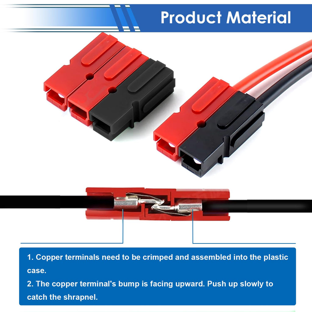 smseace 240Pcs Power Connectors with Crimping Tool 15/30/45 Amp Power Connectors1.5-6mm² (20-10AWG) Quick Disconnect Power connectors Quick Disconnect Terminals Connectors