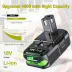 Upgraded 4000mAh 2Packs Replace for Ryobi 18V P107 Battery Compatible with Ryobi 18V Battery ONE+ P102 P103 P104 P105 P107 P108 P109 P189 PBP005 PBP006 PBP2005 P190 P197 Cordless Power Tools System
