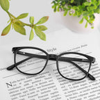 FONHCOO Blue Light Blocking Glasses Fashion Round TR90 Frame Transparent Eyewear Anti UV Computer Glasses for Women Men (Black)