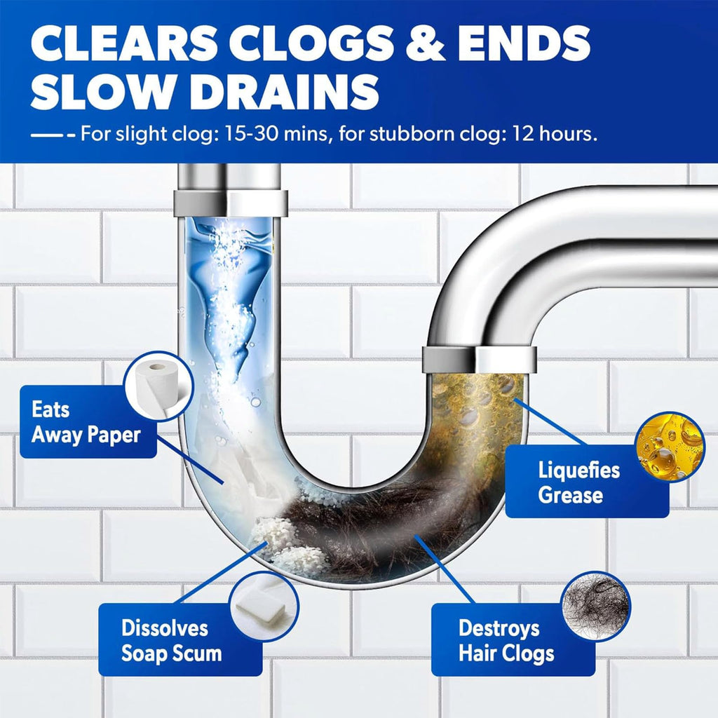 Liapu 2pcs Drain Clog Remover, Pipeline Dredging Agent, Powerful Quick Cleaning Drain Toilet Cleaner Tool, Unclog Toilet Clog And Kitchen Sink Pipe Unblocker Powder