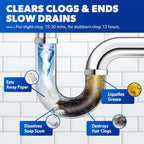 Liapu 2pcs Drain Clog Remover, Pipeline Dredging Agent, Powerful Quick Cleaning Drain Toilet Cleaner Tool, Unclog Toilet Clog And Kitchen Sink Pipe Unblocker Powder