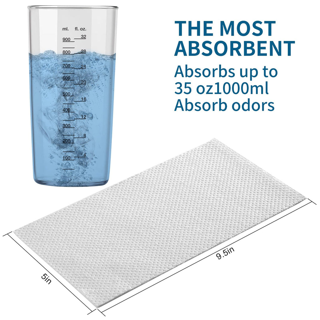 Commode Liners with Absorbent Pads | 100Bags+100Pads for Bedside Toilet Chair Bucket | Universal Fit | Bedside Commode Liners and Pads(100Bags + 100Pads)