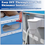 FixIdea Above Ground Pool Skimmer Kit- Wide Mouth Opening Thru-Wall Skimmer- Outer Dimensions：13-9/16 in (W) x 7-9/16 in (H) ，Inner Dimensions 11-15/16 in (W) x 5-5/16 in (H)