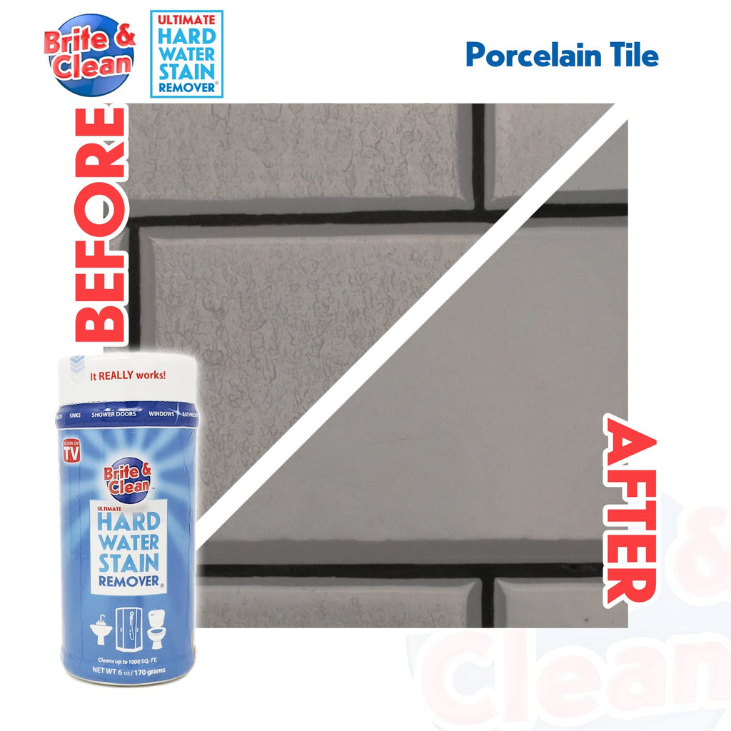 Brite & Clean® (Bright & Clean) Ultimate Hard Water Stain Remover® for Glass, Shower Doors & Windows – Removes Mineral Deposits from Granite, Porcelain, Tile, Stainless Steel & Chrome