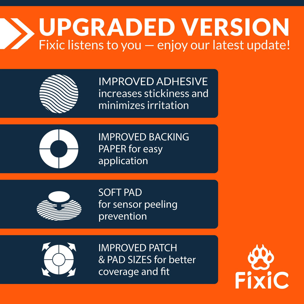 Fixic Libre 3 Sensor Covers - 25 Pack - Freestyle Adhesive Patches for Libre 3 & Plus Sensors - No Glue in the Center - Pre-Cut Back Paper - The Best Fixation for Your Sensor! (Upgraded, Coffee)