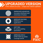 Fixic Libre 3 Sensor Covers - 25 Pack - Freestyle Adhesive Patches for Libre 3 & Plus Sensors - No Glue in the Center - Pre-Cut Back Paper - The Best Fixation for Your Sensor! (Upgraded, Coffee)