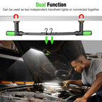 SYLSTAR Work Light for Mechanic, 2400LM LED, 4400mAh Rechargeable, Magnetic, Underhood Work Light with Hooks for Car Repairing/Inspection/Garage/Workshop/Emergency