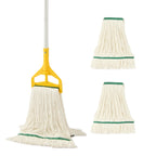 Commercial Industrial Mop with 59" Long Handle & 3 Replacement Mop Heads