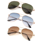 SOPHILY 3 Pack Bifocal Reading Sunglasses for Women Men, Aviator Sun Readers Glasses Gradient Lens Shades UV400 +2.0