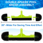 Sepetrel 20" Wide Pool Brush Head for Cleaning Walls,Inground/Above Ground Swimming Pool Scrub Brushes with Round Ends