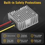 2 Pack 20V to 12V Step Down Converter Compatible with DeWalt 20V Power Wheel Battery Adapter, DC 12V 20A 240W Buck Converter Regulator 30A Fuse & Wire Terminal