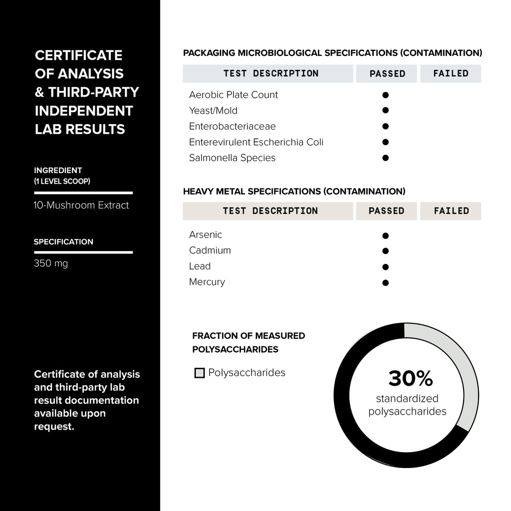 Mushroom Coffee – Functional Coffee with 10-Mushroom Full-Spectrum Blend – Real Arabica Instant Coffee – North American Grown Mushrooms – Third-Party Tested