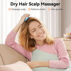 HEETA Scalp Massager Hair Growth, Soft Silicone Scalp Scrubber Shampoo Brush for Exfoliation, Dandruff Removal Head Massage Stress Relax, Wet & Dry Use for Thick Thin Curly Hair Care, Gradient Blue