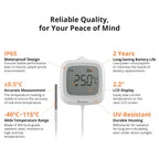 SONOFF SNZB-02LD Zigbee Waterproof Temperature Sensor with 1.5M Stainless Steel Probe, LCD Display, -40~115°C Range, APP Monitoring, Magnetic Mount, Works with Zigbee Hub